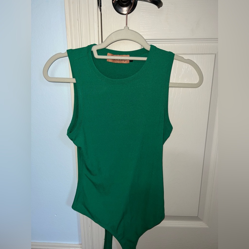 Medium green Stella Dallas body suit.